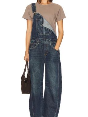We The FreeGood Luck Barrel Overalls in color Deep End
